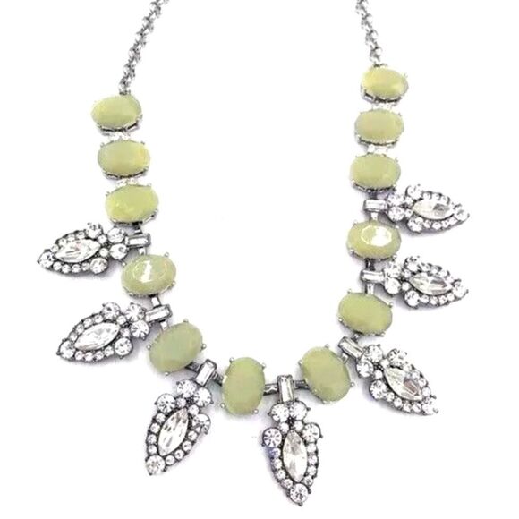 Lia Sophia Astoria Yellow-Green Resin Beads & Cut Crystals Statement Necklace - Picture 1 of 4